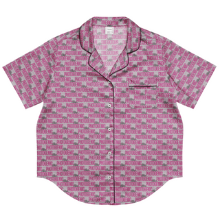 Bold Logo Print Pyjama Shirt - Mulberry Miss Photogenic