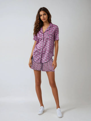 Bold Logo Print Pyjama Shirt - Mulberry Miss Photogenic