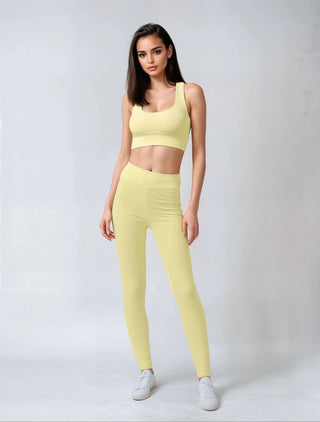 Butter Yellow Sports Crop Yoga Top Miss Photogenic