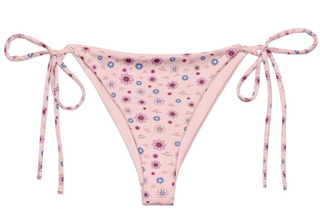 Ditsy Flower Logo Print Bikini Bottom - Blush Miss Photogenic