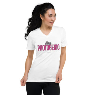 Graphic V Neck Short Sleeve T-Shirt Miss Photogenic