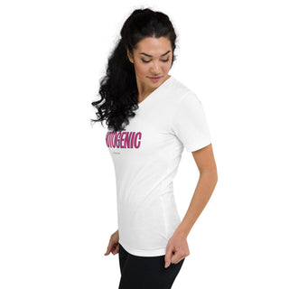 Graphic V Neck Short Sleeve T-Shirt Miss Photogenic