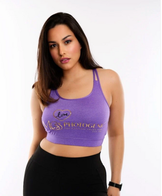 Lavender ’Love Logo’ Gold Foil Crop Top Miss Photogenic