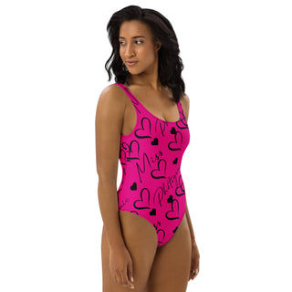Logo Love One-Piece Swimsuit - Cerise Miss Photogenic
