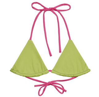 Penelope Contrast Tie Bikini Top - Light Green Miss Photogenic