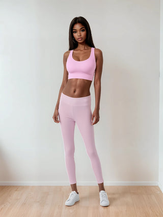 Powder Pink Sports Crop Yoga Top Miss Photogenic
