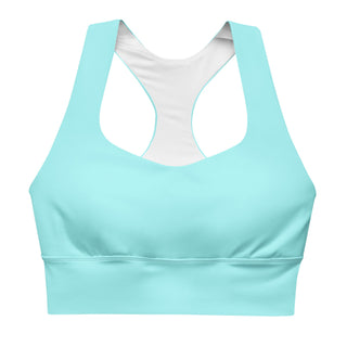 Shell Blue Sports Crop Yoga Top Miss Photogenic