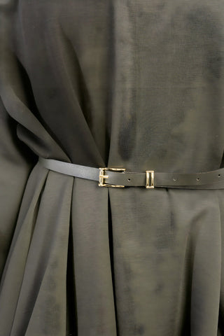 Belted Long Sleeve Mini Balloon Dress