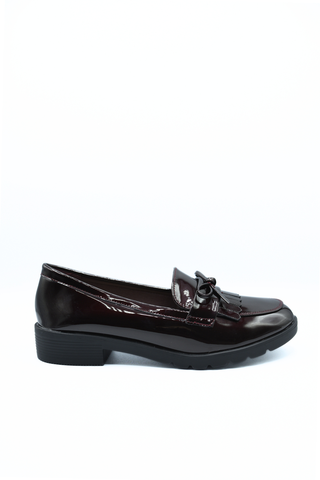 Bow Detail Flatform Slip On Loafer Shoes