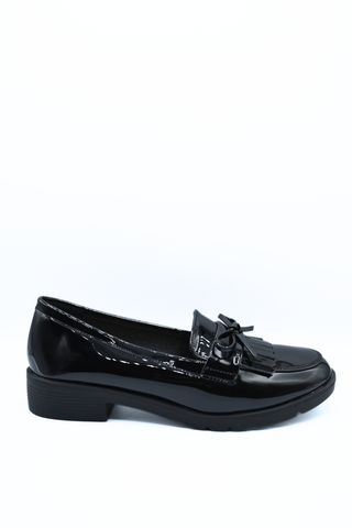 Bow Detail Flatform Slip On Loafer Shoes