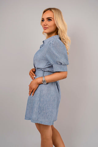 Collared Short Sleeve Playsuit with Belted Waist