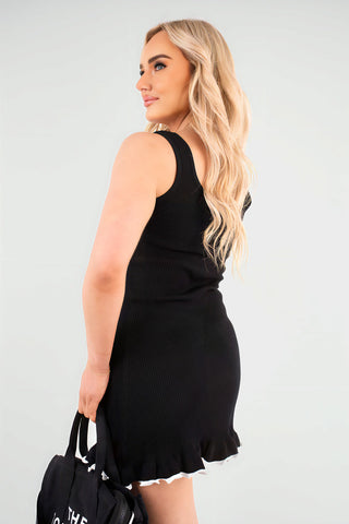 Contrast Flared Hem Sleeveless Summer Mini Dress