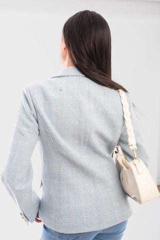 Double Breasted Long Sleeve Button Blazer Jacket