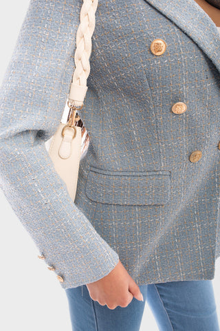 Double Breasted Long Sleeve Button Blazer Jacket