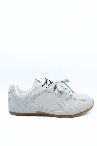 Double Contrast Lace Up Flat Trainers