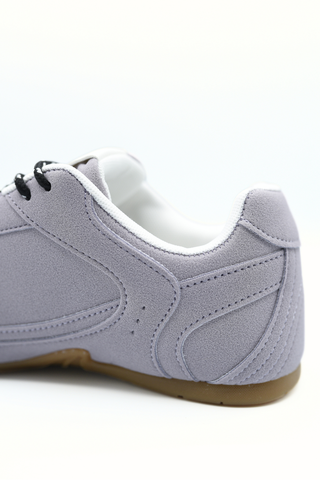 Double Contrast Lace Up Flat Trainers