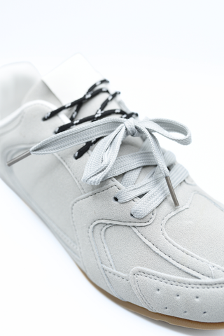 Double Contrast Lace Up Flat Trainers