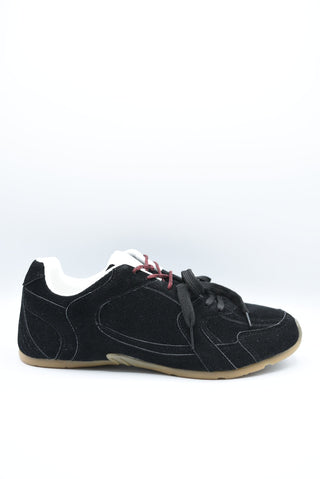 Double Contrast Lace Up Flat Trainers