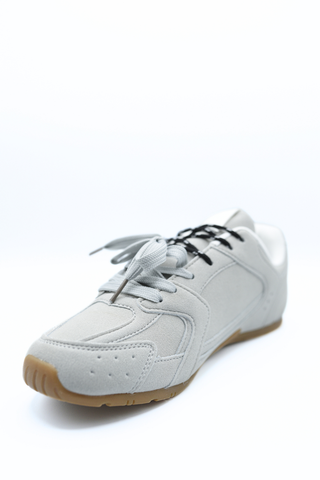 Double Contrast Lace Up Flat Trainers
