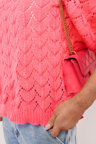 Half Sleeve Chunky Cable Knit Jumper