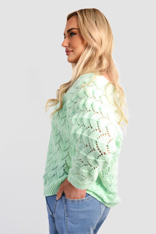 Half Sleeve Chunky Cable Knit Jumper