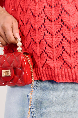 Half Sleeve Chunky Cable Knit Jumper