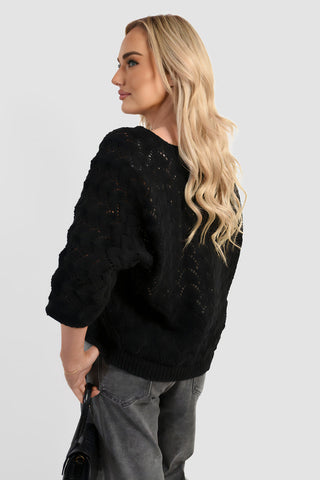 Half Sleeve Chunky Cable Knit Jumper