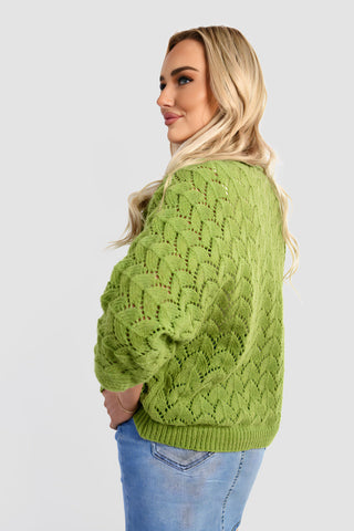 Half Sleeve Chunky Cable Knit Jumper