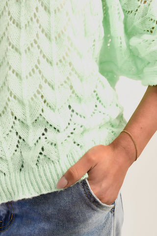 Half Sleeve Chunky Cable Knit Jumper