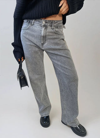 High Waist Loose Leg Jeans
