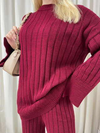 Knitted Long Sleeve Top and Trouser Co-ord Set