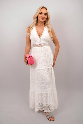 Lace Sleeveless Summer Maxi Dress