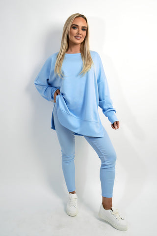 Long Sleeve Side Split Sweatshirt & Leggings Co-ord Set