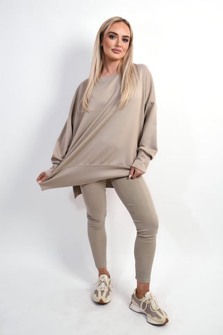 Long Sleeve Side Split Sweatshirt & Leggings Co-ord Set