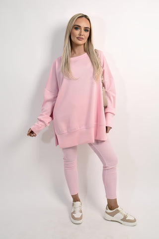 Long Sleeve Side Split Sweatshirt & Leggings Co-ord Set