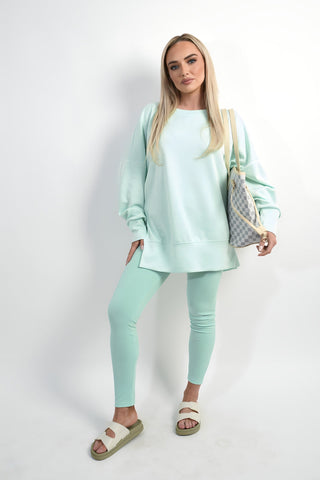 Long Sleeve Side Split Sweatshirt & Leggings Co-ord Set