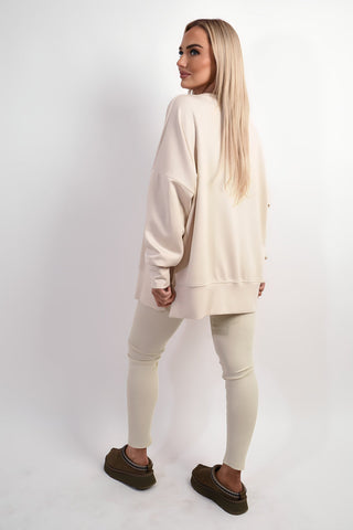 Long Sleeve Side Split Sweatshirt & Leggings Co-ord Set