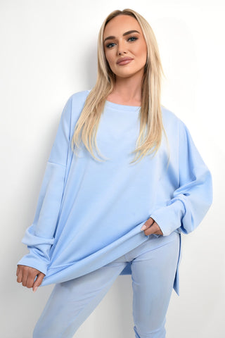 Long Sleeve Side Split Sweatshirt & Leggings Co-ord Set