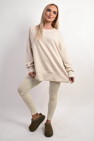 Long Sleeve Side Split Sweatshirt & Leggings Co-ord Set