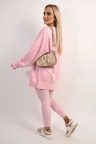 Long Sleeve Side Split Sweatshirt & Leggings Co-ord Set