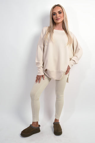 Long Sleeve Side Split Sweatshirt & Leggings Co-ord Set