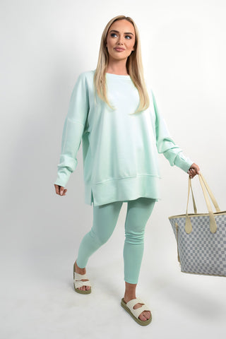 Long Sleeve Side Split Sweatshirt & Leggings Co-ord Set