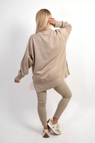 Long Sleeve Side Split Sweatshirt & Leggings Co-ord Set