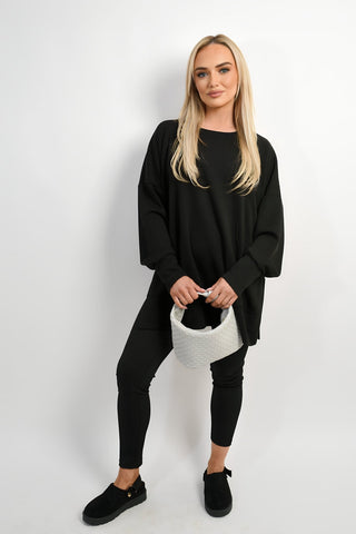 Long Sleeve Side Split Sweatshirt & Leggings Co-ord Set