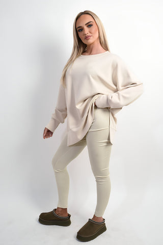 Long Sleeve Side Split Sweatshirt & Leggings Co-ord Set