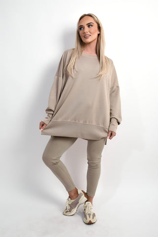 Long Sleeve Side Split Sweatshirt & Leggings Co-ord Set