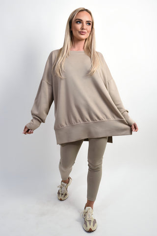 Long Sleeve Side Split Sweatshirt & Leggings Co-ord Set