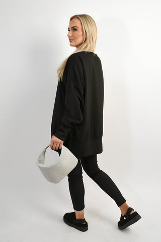 Long Sleeve Side Split Sweatshirt & Leggings Co-ord Set