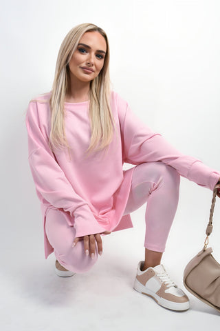 Long Sleeve Side Split Sweatshirt & Leggings Co-ord Set
