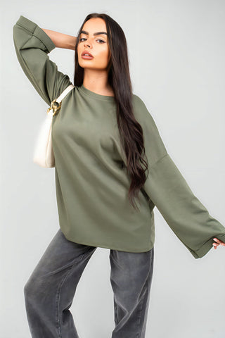 Oversized Long Sleeve Sweatshirt Top